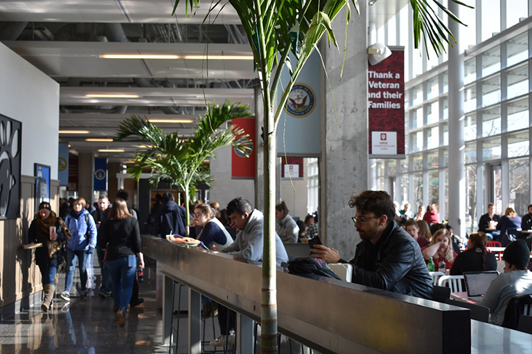 The food court in the campus center